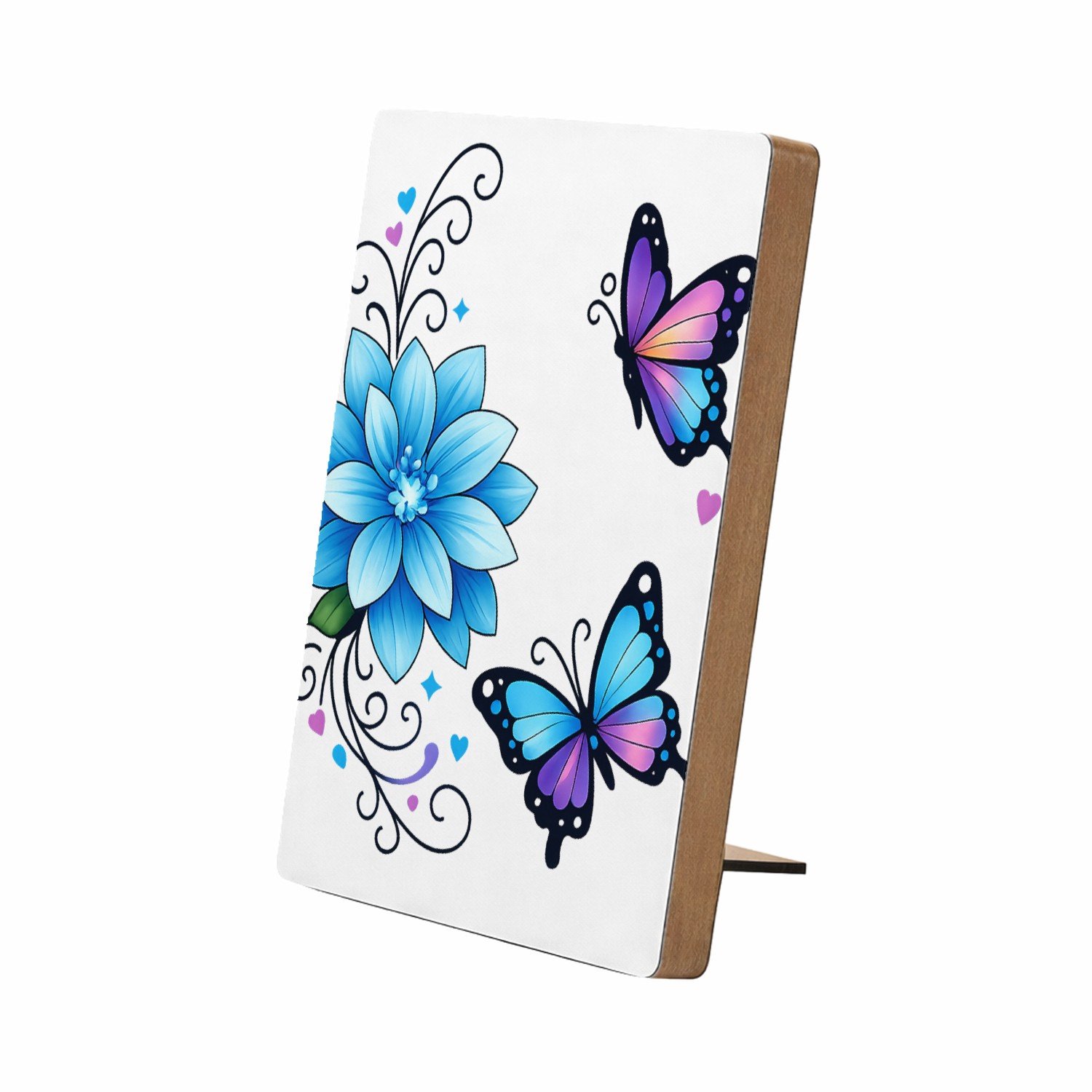 Mr Cadeautjes Glasframe/MDF 12,7 x 17,8 - design Een warme, verticale quote-compositie met zachte botanische | cadeau Wit