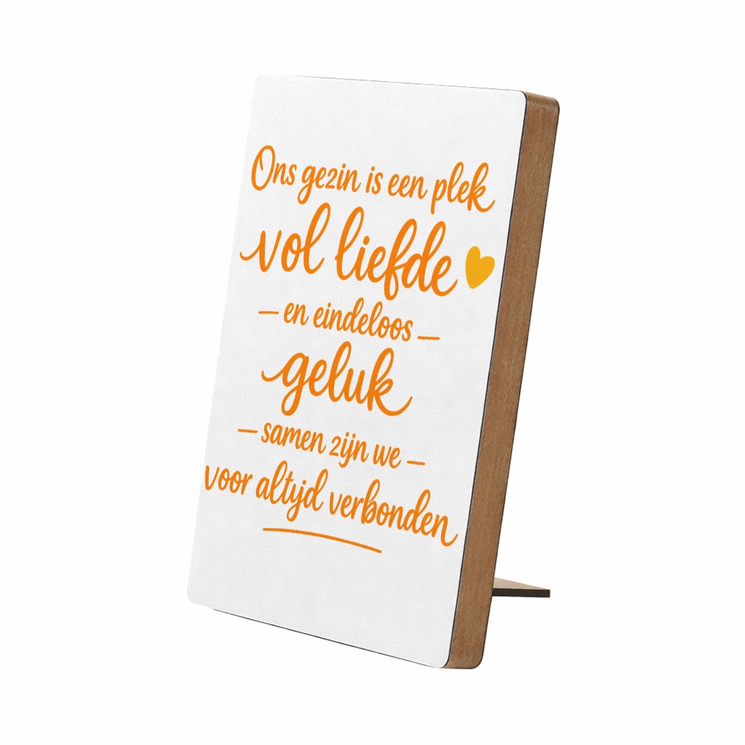 Mr Cadeautjes Glasframe/MDF 12,7 x 17,8 - design Een warme familie-quote in handgeschreven stijl met een klei | cadeau Wit