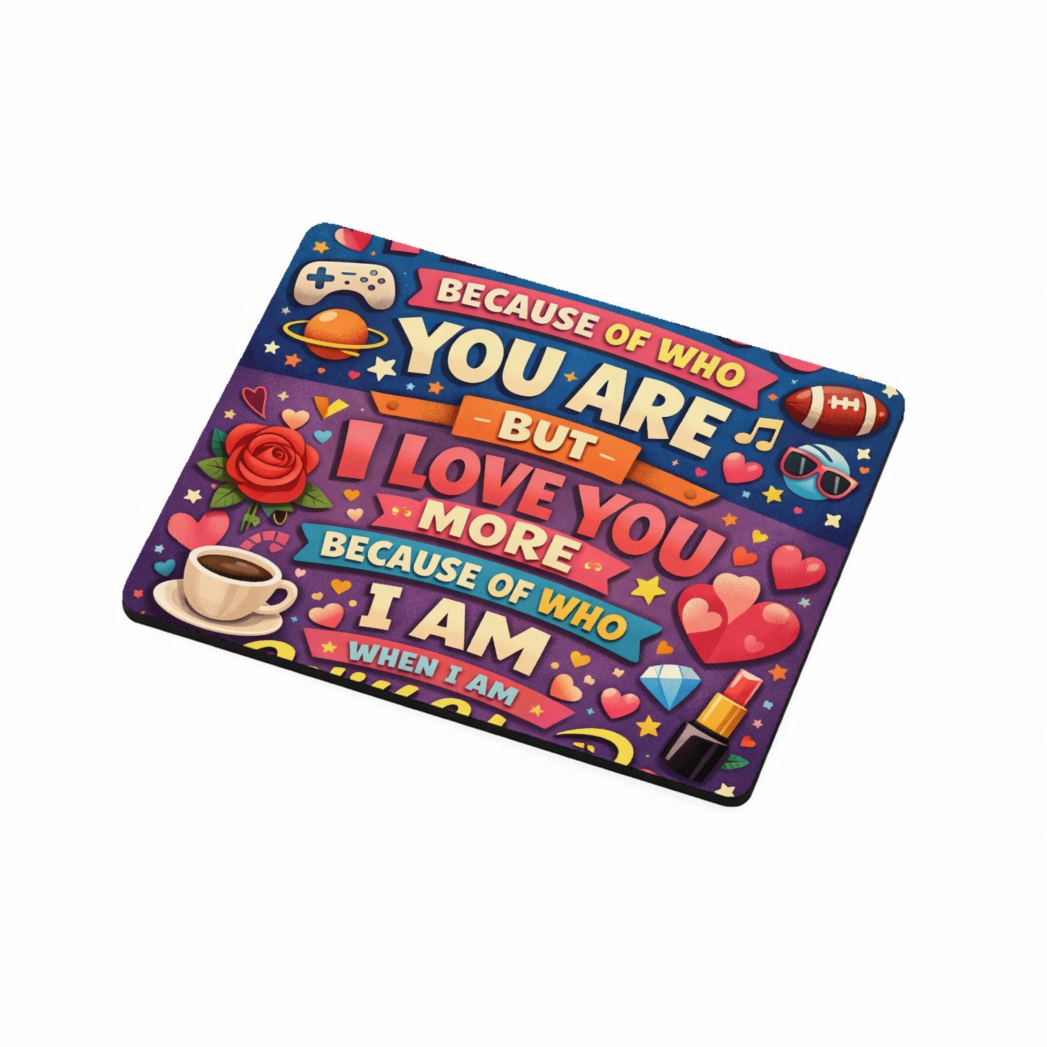 Mr Cadeautjes MDF magnetische fotolijst 9 x 7 - design Him / her quote design | cadeau Wit