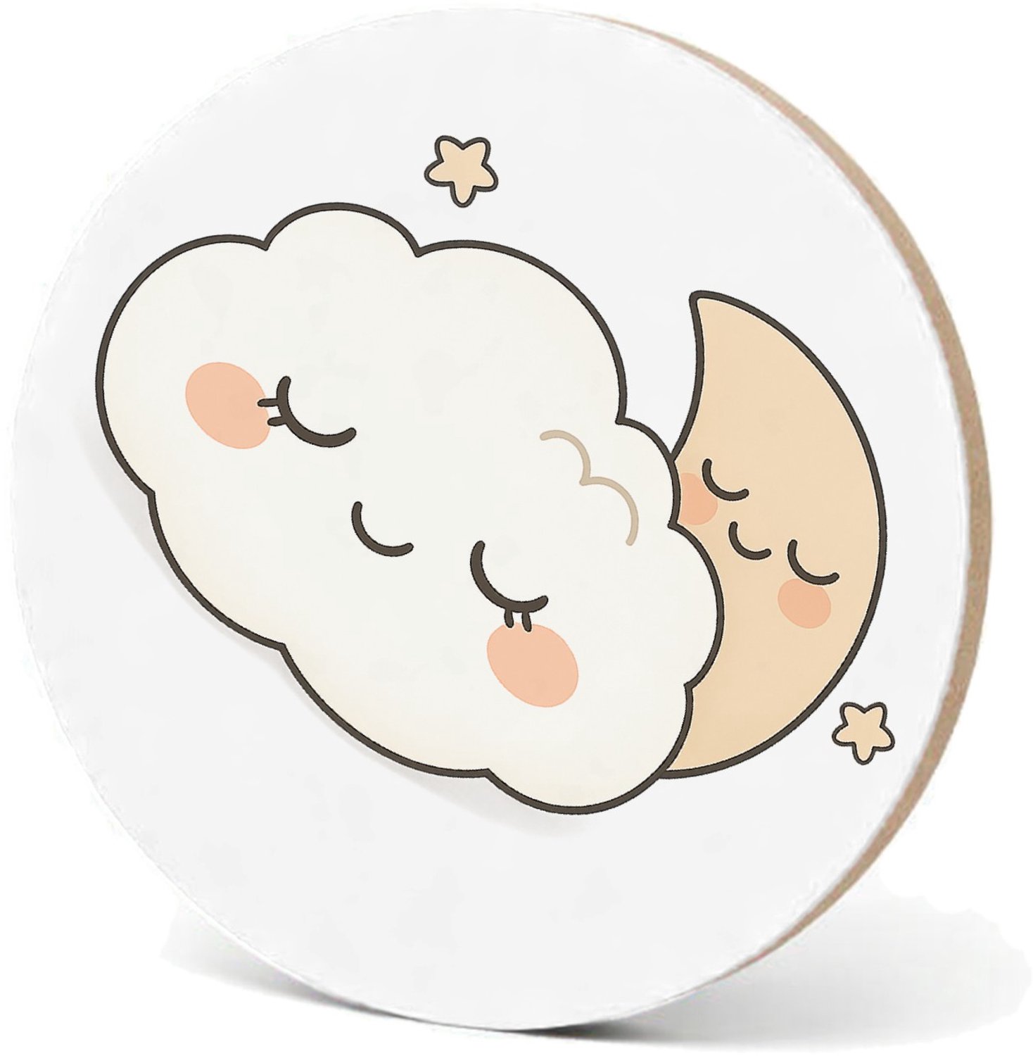 Mr Cadeautjes MDF fotolijst - design Rustige regenboogvrienden met gesloten ogen | cadeau Wit