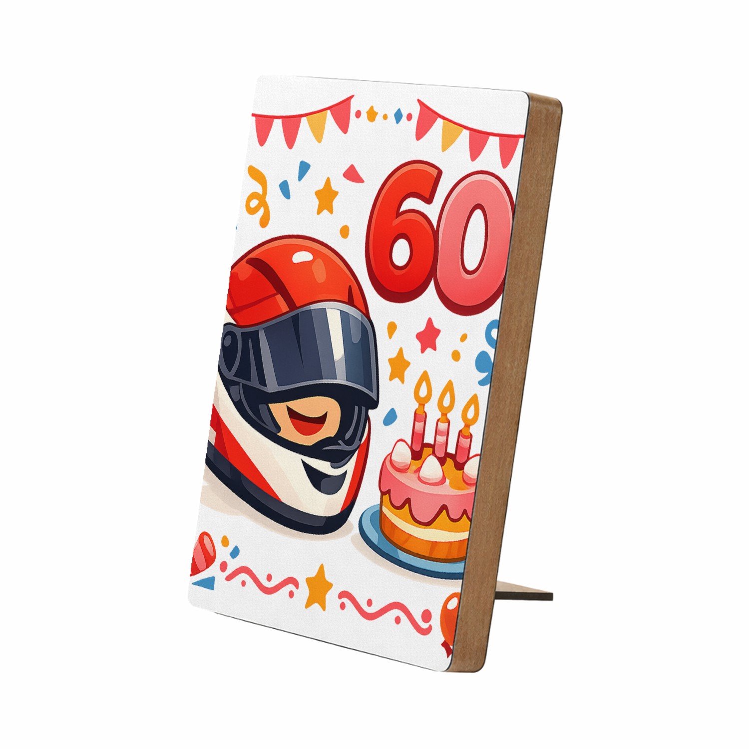 Mr Cadeautjes Glasframe/MDF 12,7 x 17,8 - design Feestelijke verjaardagsposter met een stoere hobby-illustrat | cadeau Wit