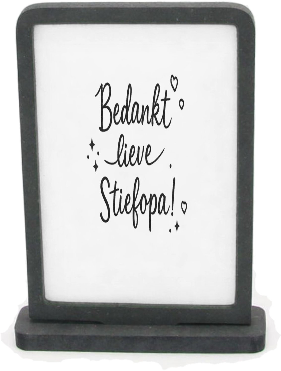 Mr Cadeautjes Houten fotolijst rechthoek met MDF inleg - design Persoonlijk bedankje voor een stiefopa in speelse, sobere ty | cadeau Wit