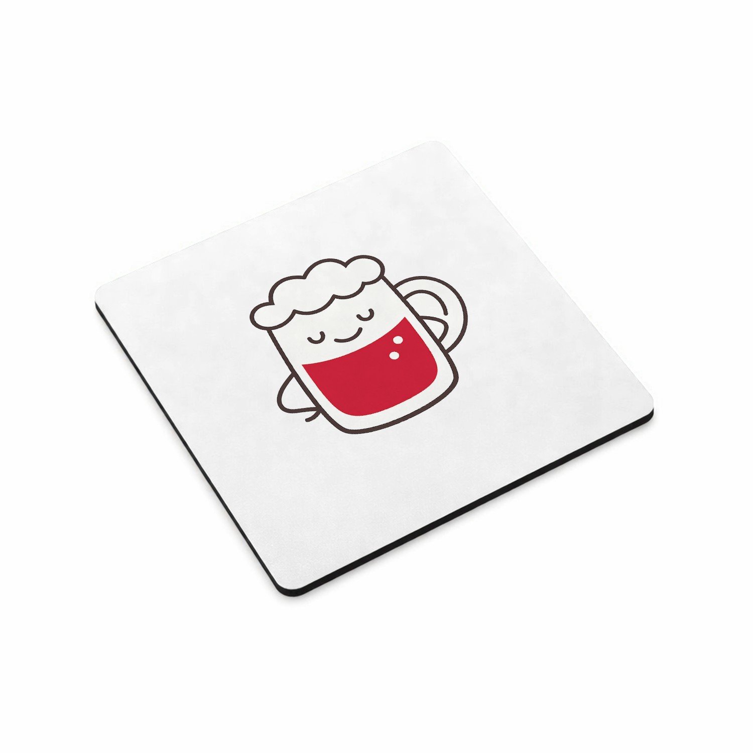 Mr Cadeautjes MDF magnetische fotolijst vierkant 9,5 - design Een vrolijk biertje in een strak lijnontwerp met een ontspan | cadeau Wit