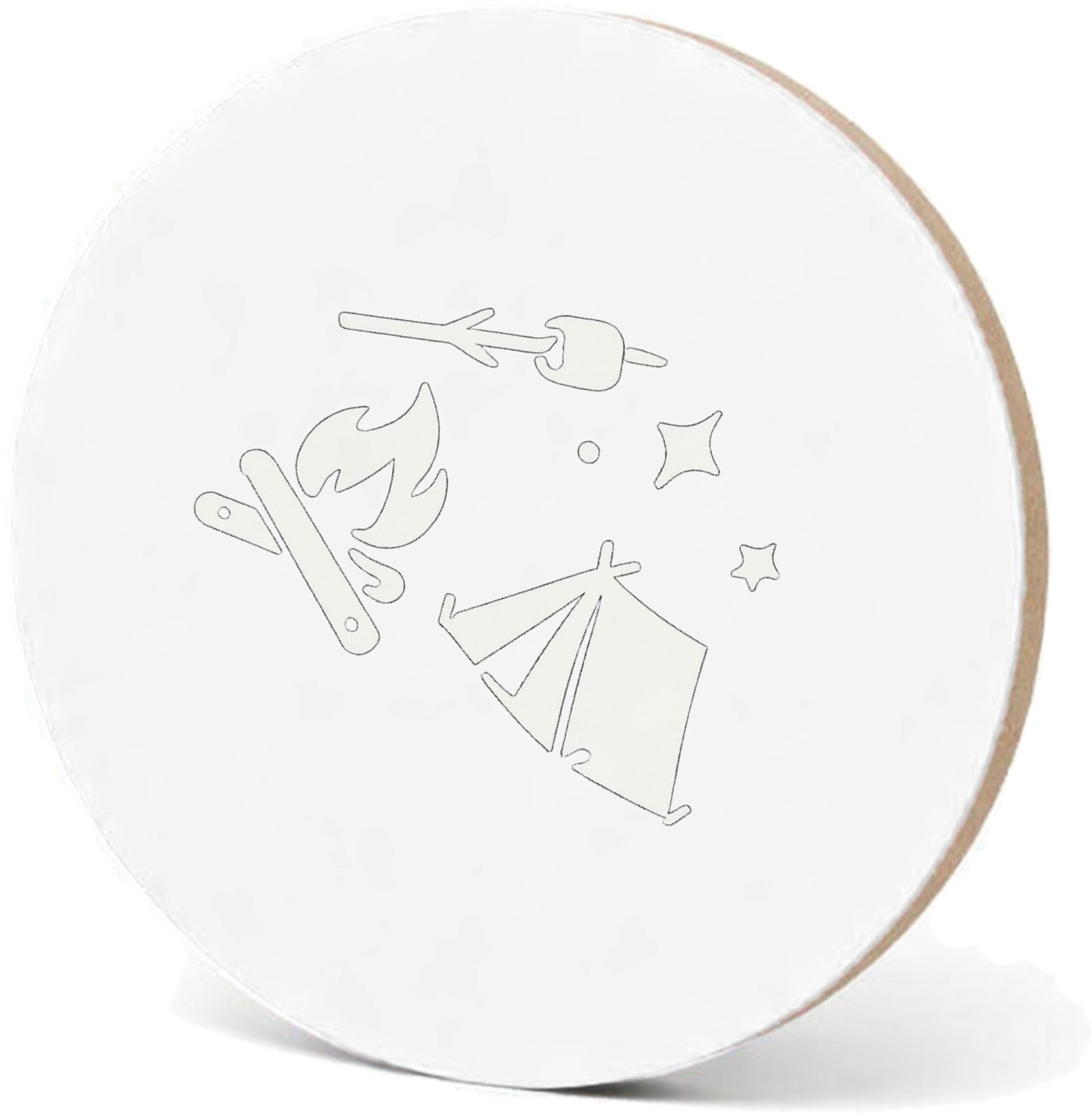Mr Cadeautjes MDF fotolijst - design Minimalistische buitenhumor met een avondvuur-thema | cadeau Wit