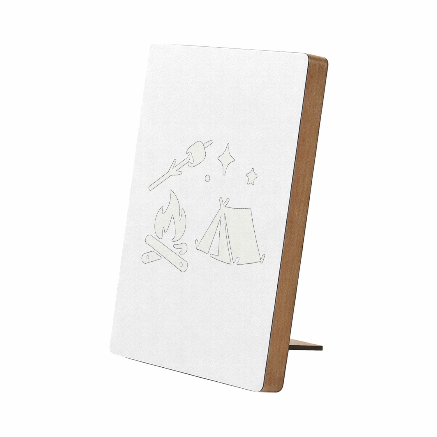 Mr Cadeautjes Glasframe/MDF 12,7 x 17,8 - design Minimalistische buitenhumor met een avondvuur-thema | cadeau Wit