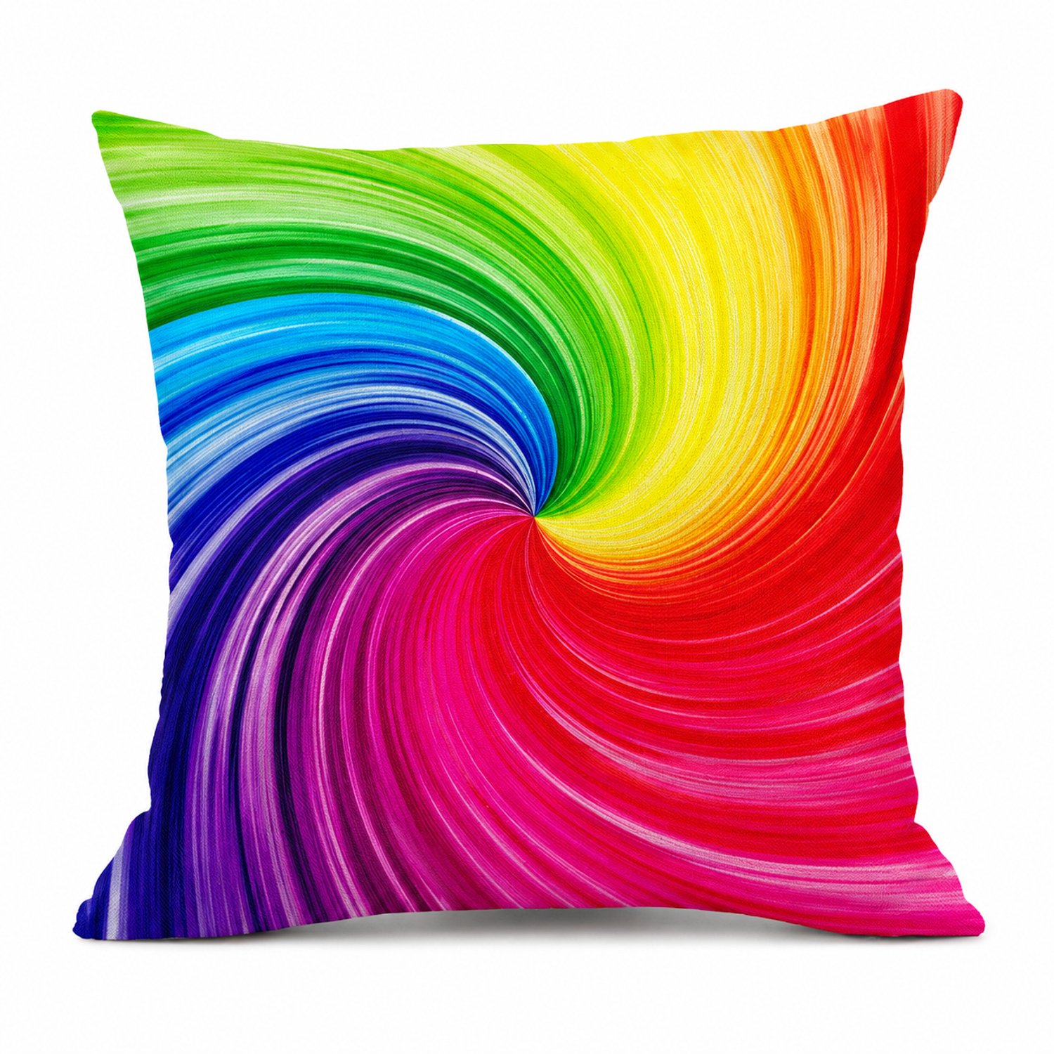 SWGOTA Sierkussenhoes 45 x 45 cm van kortpolig pluche met kleurrijk wervelpatroon voor de slaapkamer Rood