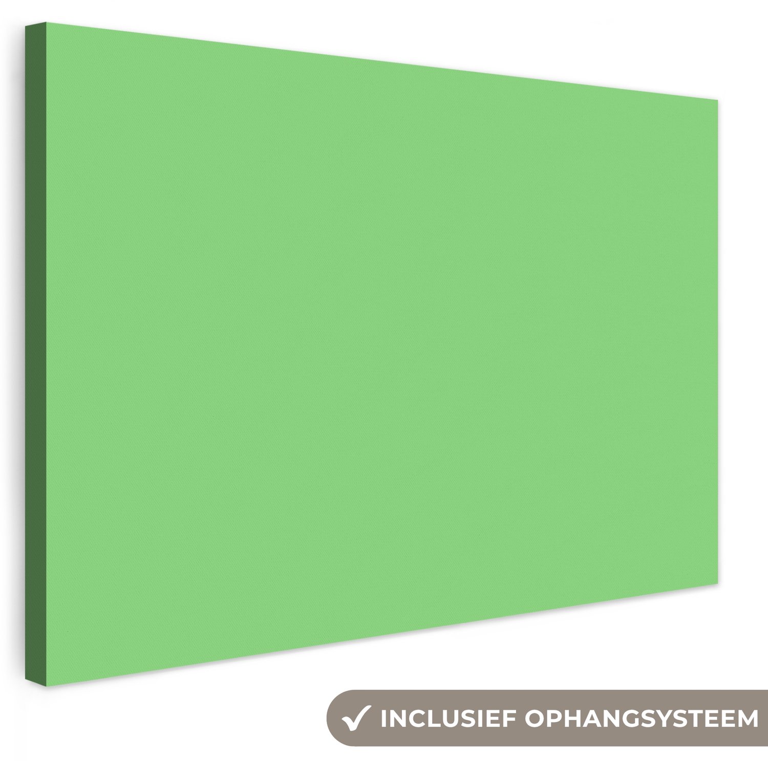 Canvas schilderij 60x40 cm - Exclusieve wanddecoratie Meadow - Green - Groen - Muurdecoratie woonkamer - Slaapkamer decoratie - Kamer accessoires - Schilderijen op canvas