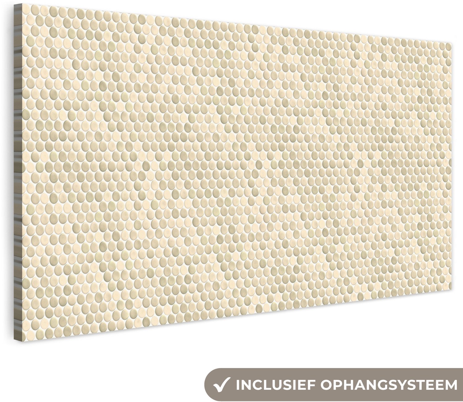Canvas schilderij 300x140 cm - Exclusieve wanddecoratie Penny - Mozaïek - Zand - Muurdecoratie woonkamer - Slaapkamer decoratie - Kamer accessoires - Schilderijen op canvas groot XXL