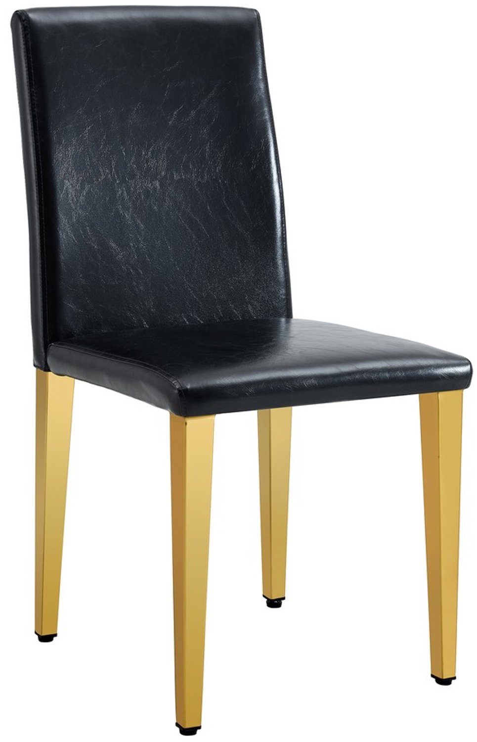 Pugsdrly Eetkamerstoelen - Set van 6 - Zwart - PU-leer - Glanzende gouden metalen poten - Luchtige luxe stijl - Modern design Zwart + goud