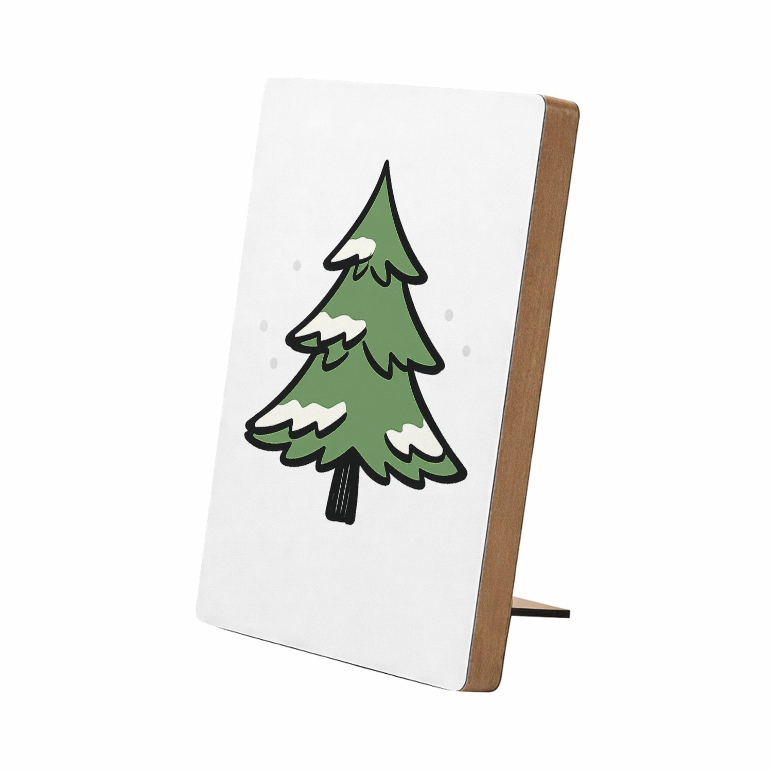 Mr Cadeautjes Glasframe/MDF 12,7 x 17,8 - design Een speelse winterboom opgebouwd uit losse penseelstreken en | cadeau Wit