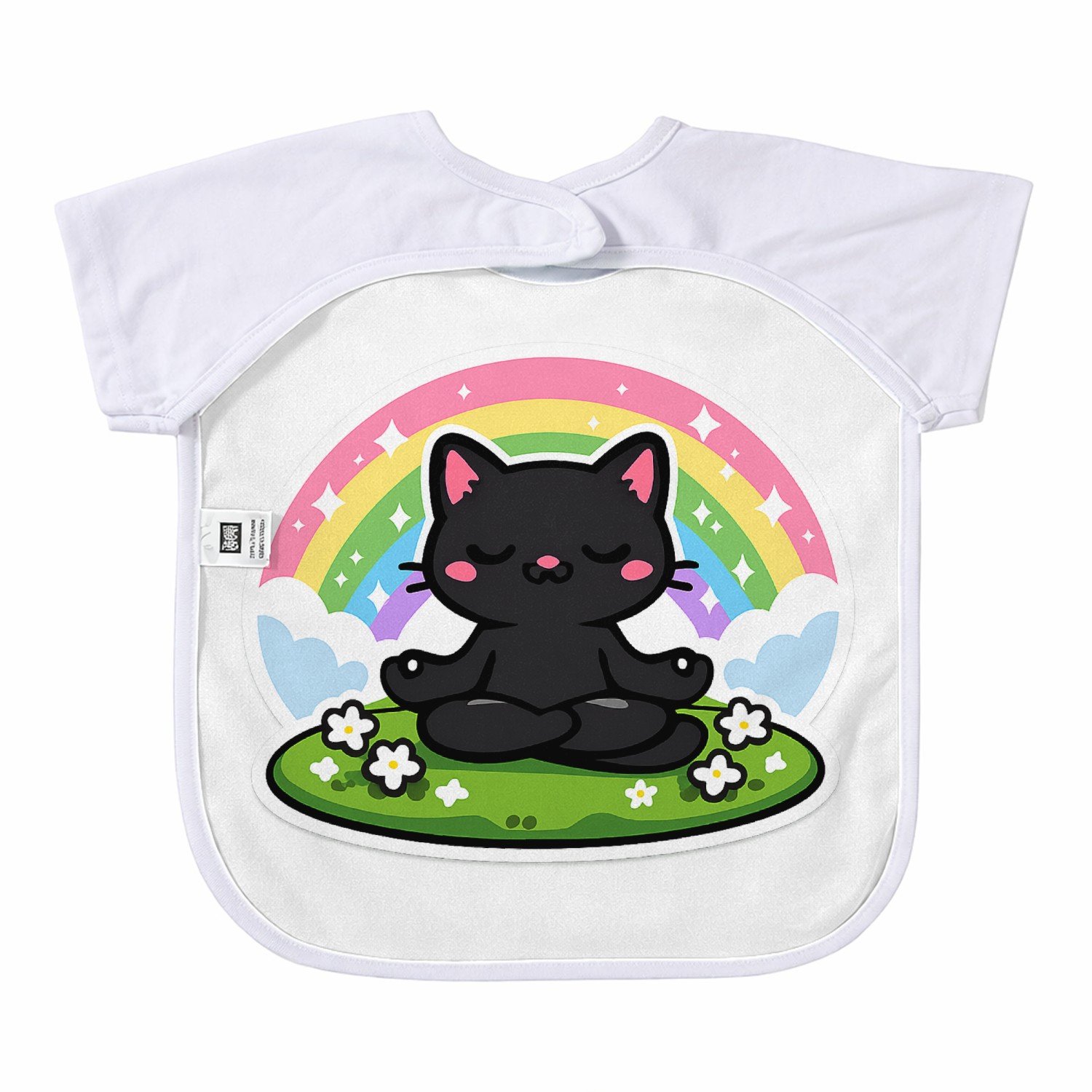 Mr Cadeautjes T-shirtvormig slabbetje 39 x 42 - design Een rustige maar grappige zelfzorgprint met een andere dierf | cadeau