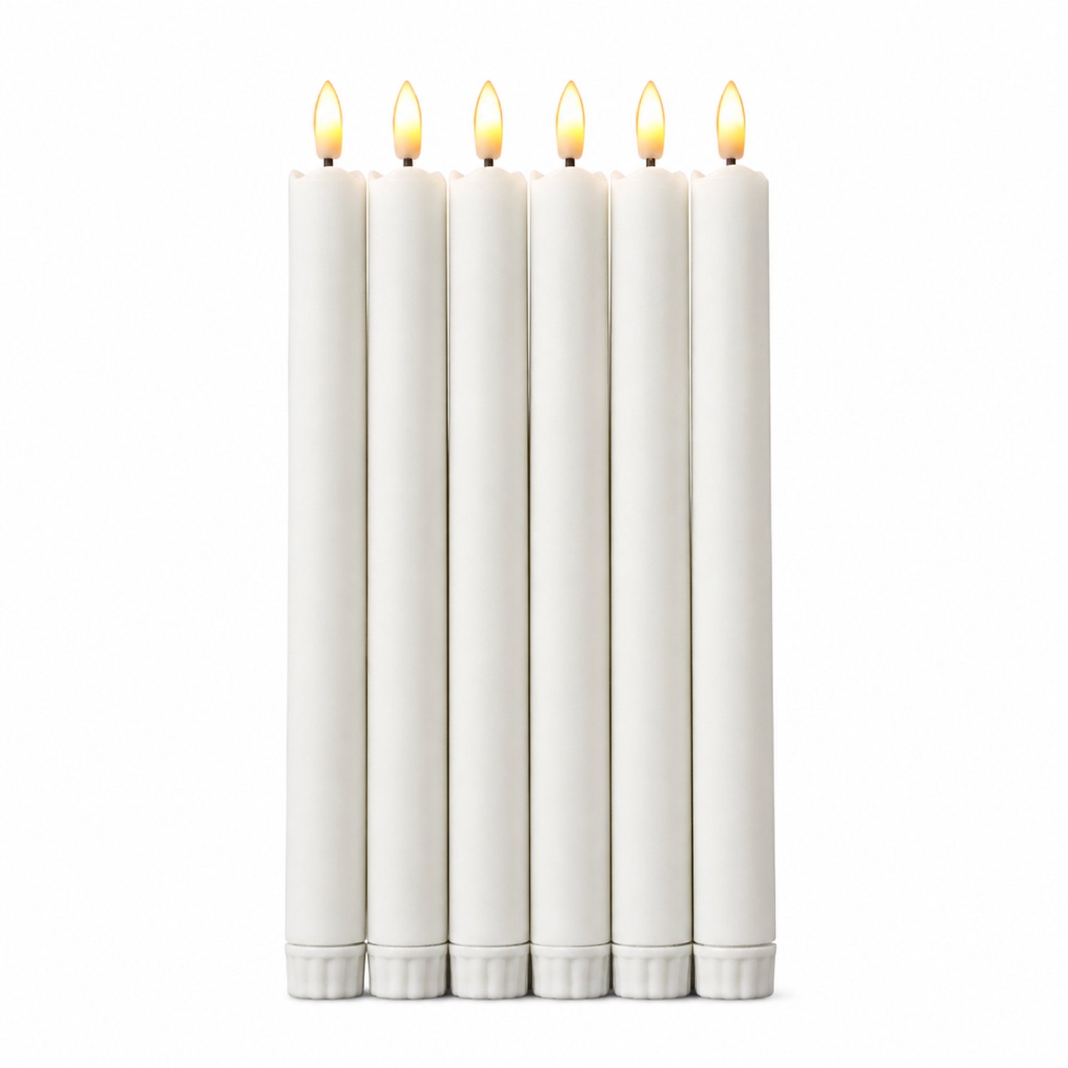 SWGOTA led kaarsen: 1 witte decoratieve kaars met gladde kunststof behuizing en vlamvormige top, standaarduitvoering, verpakking 30 x 3 x 3 cm