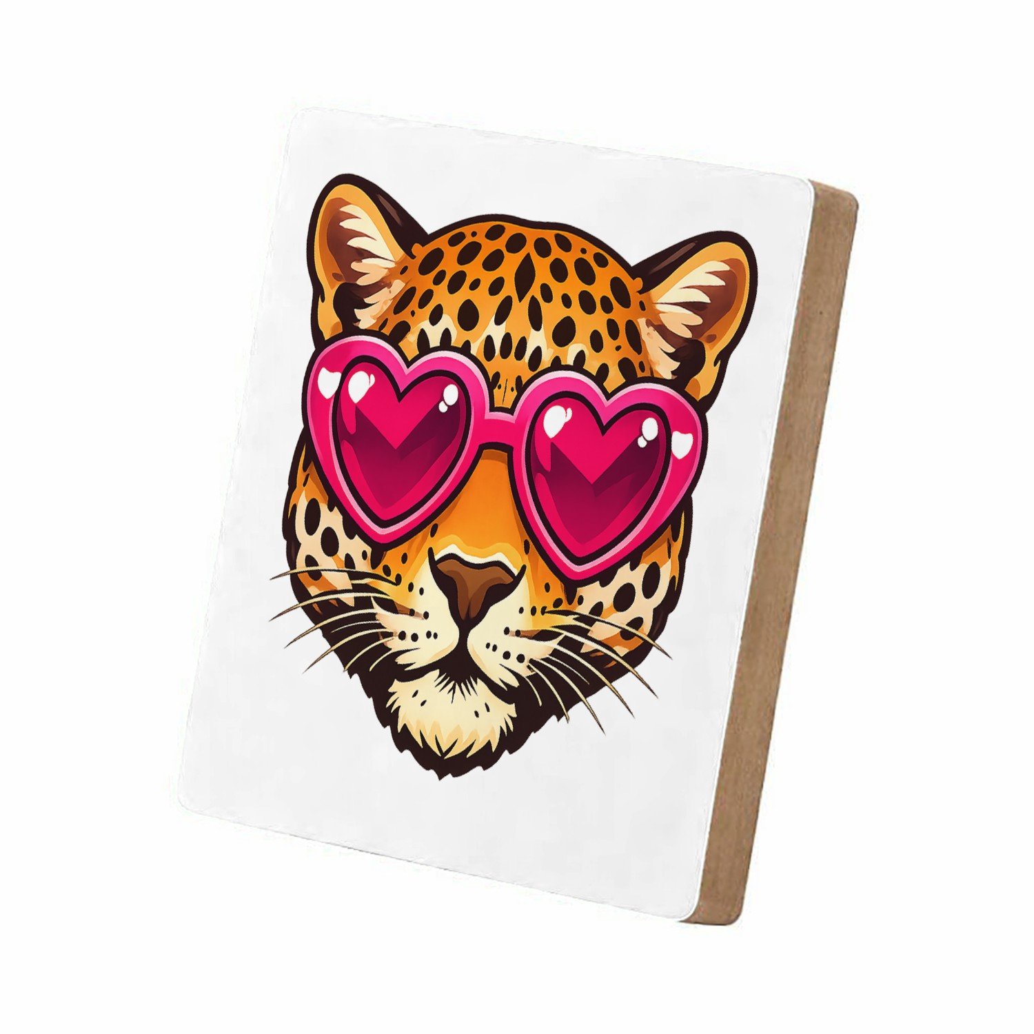 Mr Cadeautjes MDF staande fotolijst 15,2 x 15,2 - design Een opvallend dierenportret met een onverwachte mode-accesso | cadeau Wit