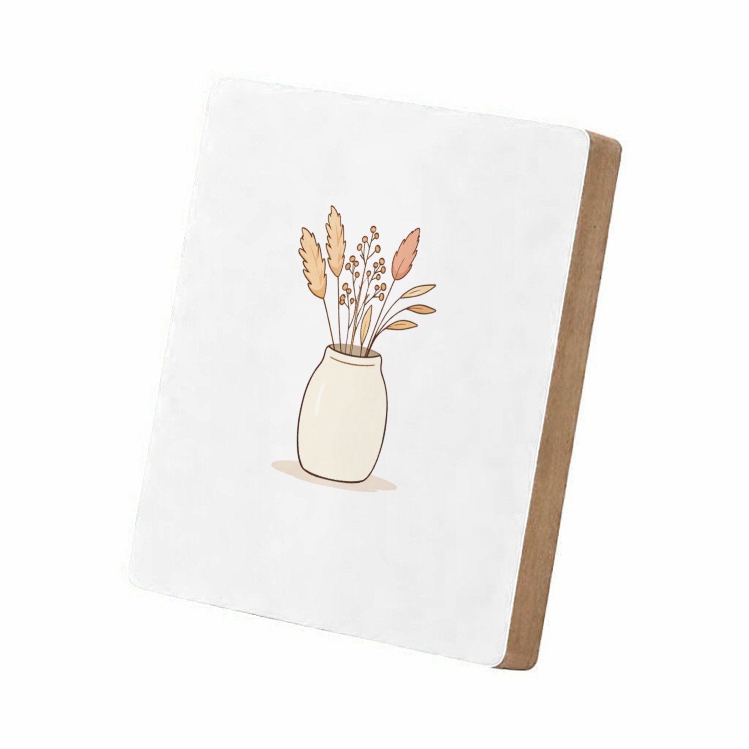 Mr Cadeautjes MDF staande fotolijst 15,2 x 15,2 - design Een minimalistisch botanisch tekstontwerp met een warm thuis | cadeau Wit