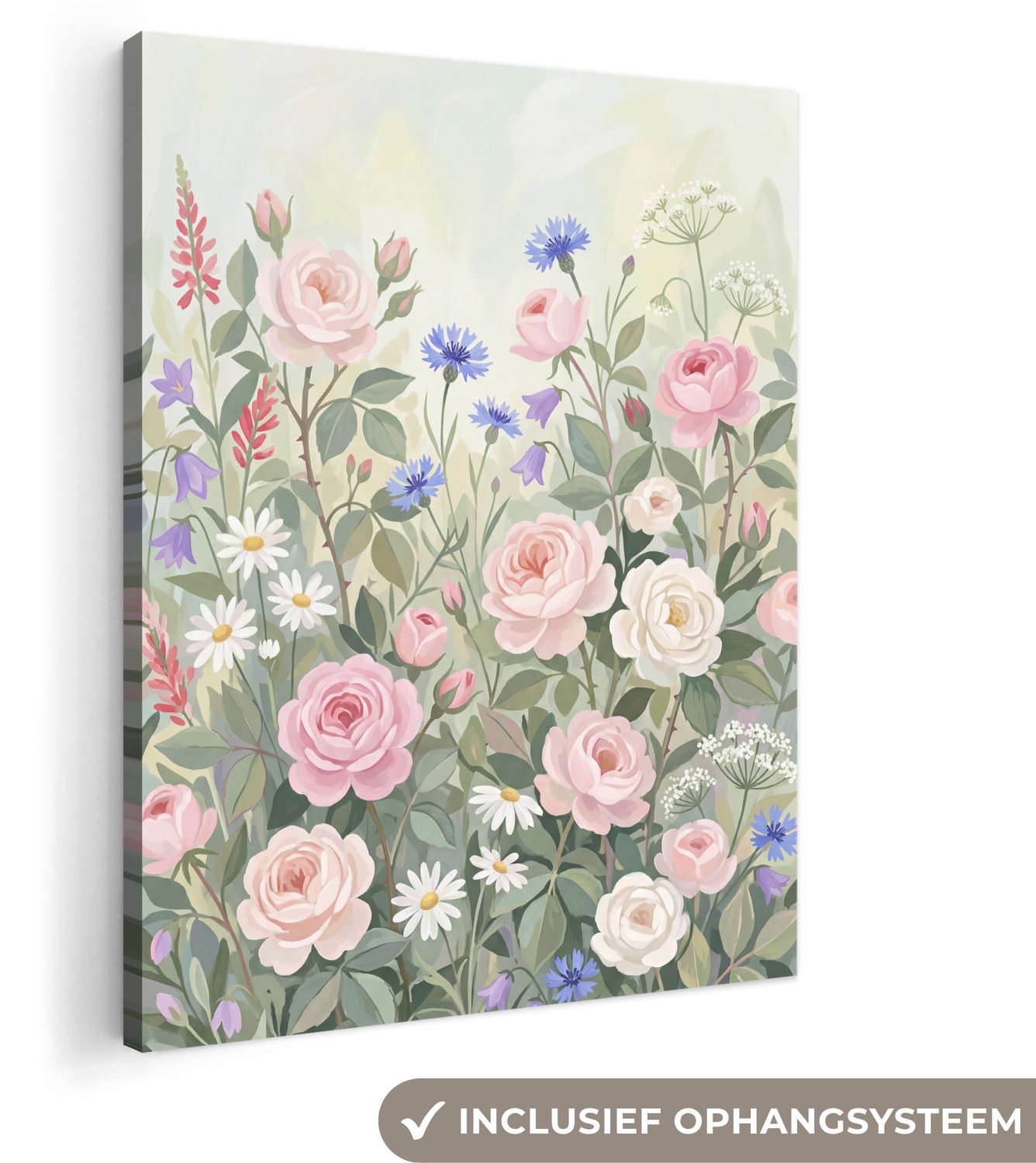 Canvas schilderij 70x100 cm - Exclusieve wanddecoratie Bloemen - Tuin - Natuur - Kleurrijk - Muurdecoratie woonkamer - Slaapkamer decoratie - Kamer accessoires - Schilderijen op canvas