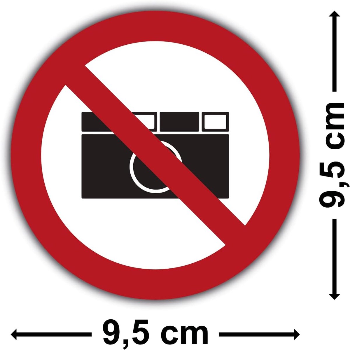 10 stuks Fotograferen verboden sticker Ø 9,5 cm sticker bord Foto camera verbodsbord met UV-bescherming waarschuwingsbord voor binnen en buiten van STROBO