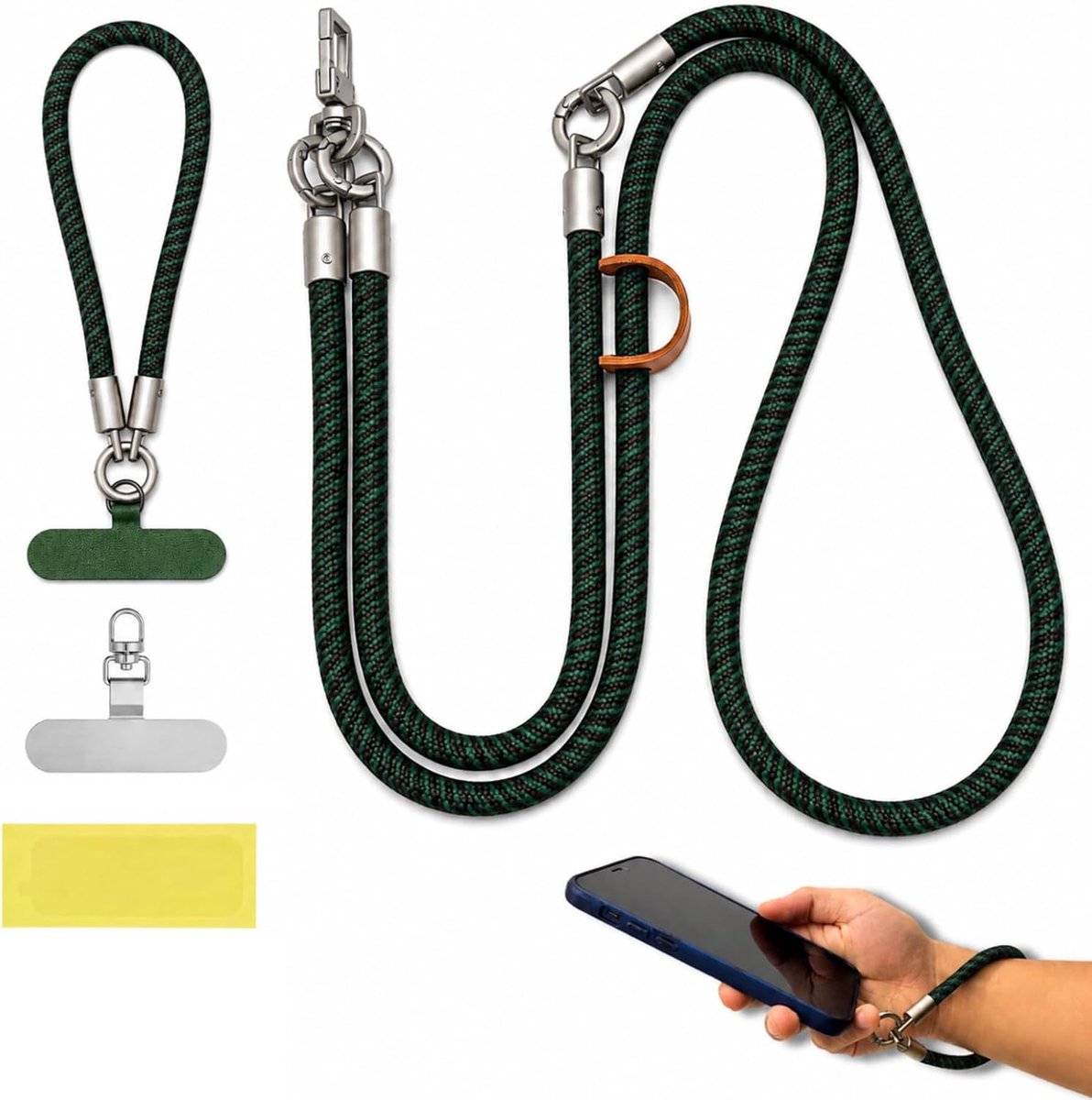 3-in-1 telefoonkoord, universele telefoonband om om te hangen