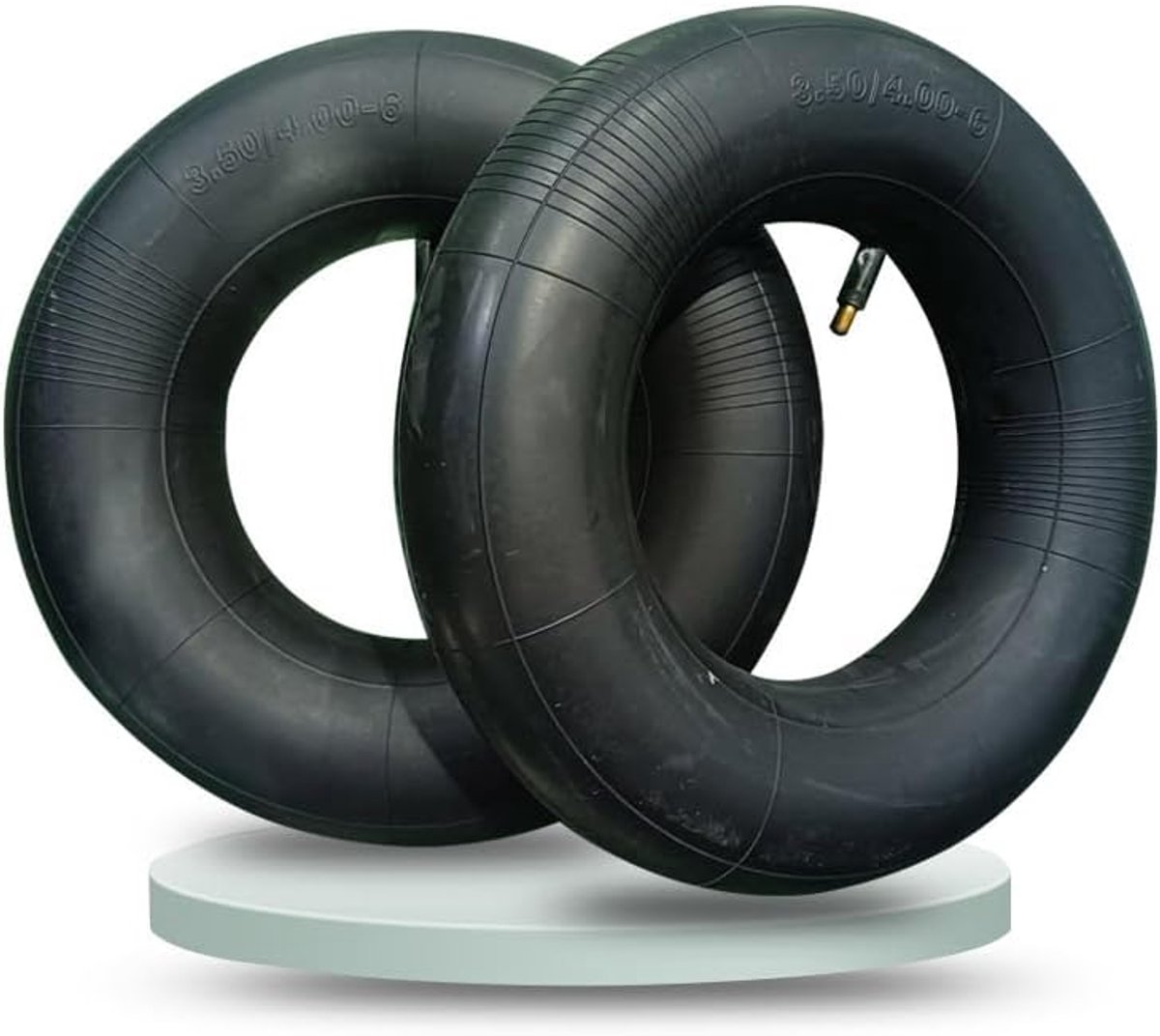 Set van 2 binnenbanden 3,50/4,00-6 met recht mondventiel, 3,50/4,00-6 voor grasmaaiers, kruiwagen, tuinaanhanger, karts, strandwagen, graspers, microhelmstok