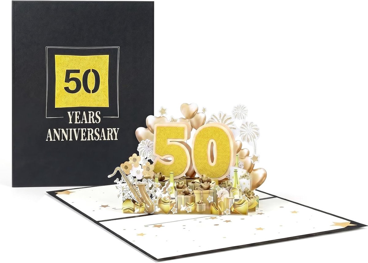3D-pop-upkaart, robijnbruiloft, cadeau voor 50e trouwdag, kaart met envelop en blanco kaart, elegant design voor - ShopVlot