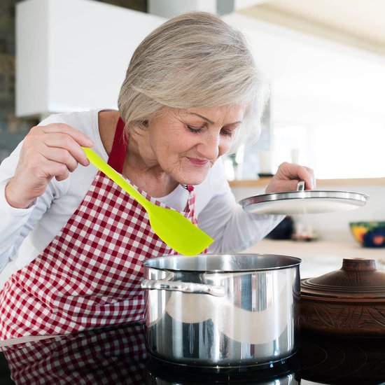 Spatels voor koken, bakken - keukengerei met antiaanbaklaag - cakebeslag crèmeschraper - hittebestendig en voedselveilig - oranje, blauw, groen, rood — afbeelding 2