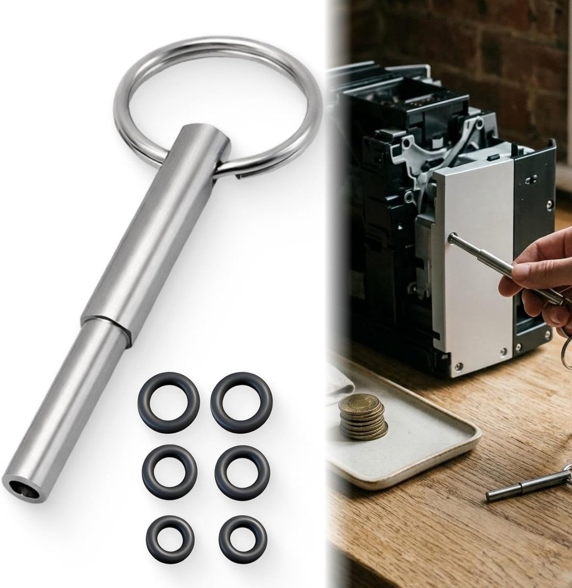 1 stuk Ovale kopsleutel, Jura ovale kopsleutel, reparatie- en onderhoudsgereedschap voor volautomatische koffiemachines, sleutel met sleutelring, voor ovale schroefkoppen in het apparaat