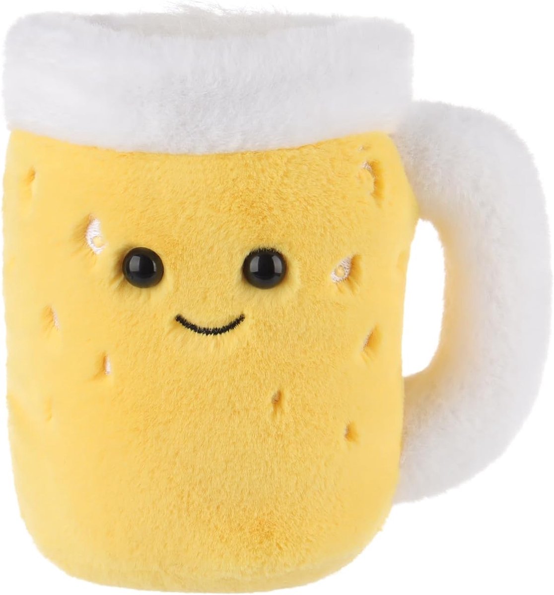 Lamb Bier drinken pluche dieren voor kinderen, zacht schattig knuffeldier voor baby's, meisjes en jongens, pluizig bierdrinken, geel, 14 cm