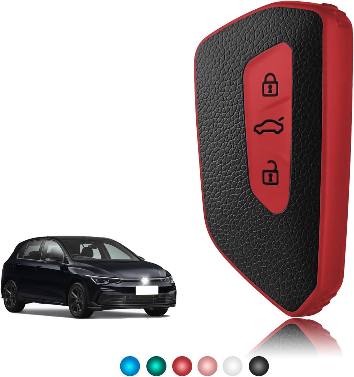 Sleutelhoes TPU Lederen Textuur, Autosleutelhoes Sleutel Cover Geschikt voor VW Volkswagen Cupra Formentor Born Golf 8 Seat Leon MK4 Ibiza Ateca Skoda Kodiaq Fabia Enyaq Octavia