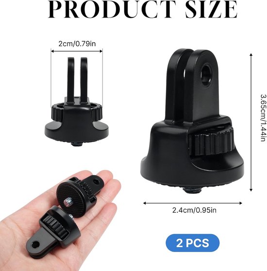 Set van 2 universele adapters voor actiecamera's, met 360° rotatie en schokdempers, ideale accessoires voor GoPro en Insta360 X5 bevestigingen, perfect voor het vastleggen van je avonturen — afbeelding 2