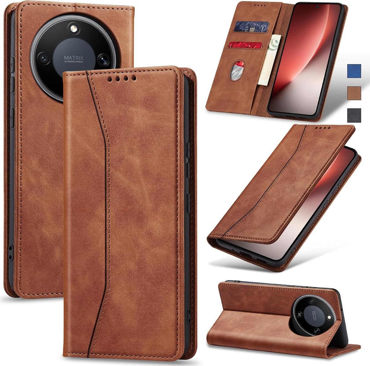 Hoesje voor Honor Magic 8 Lite,Bruin