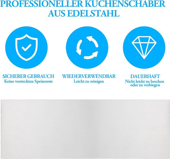Zilverkleurig van roestvrij staal, taartspatel, taartspatel, taartschraper, accessoires, keukenschraper, spatel, keuken, bakken, cake, botercrème, met 1 spuitzak — afbeelding 5