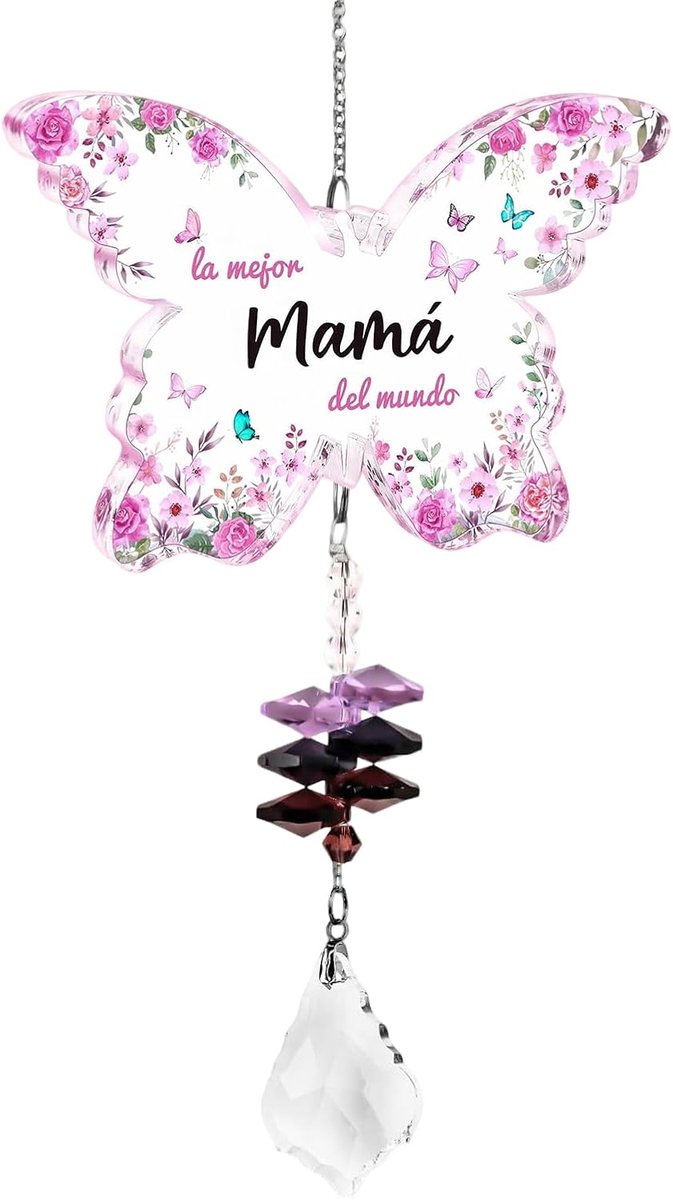 Cadeau voor mama, zonnevanger, tuindecoratie, kan worden opgehangen aan ramen, feesten, binnenplaatsen, auto's, planten, tuinen, muren of balkons (mama)