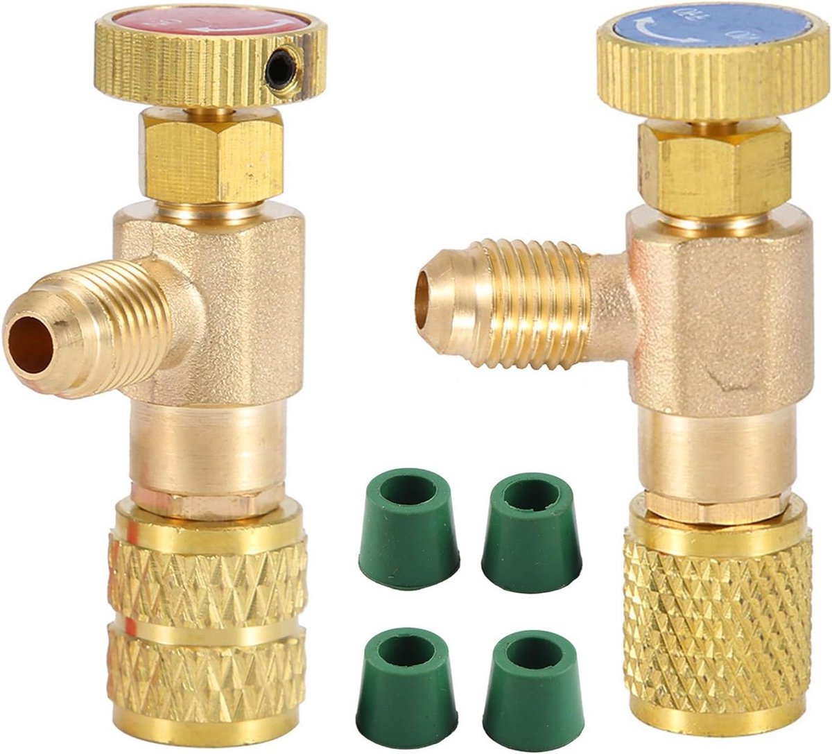 2 stuks messing koudevuller veiligheidsventiel R410A R22 adapter
