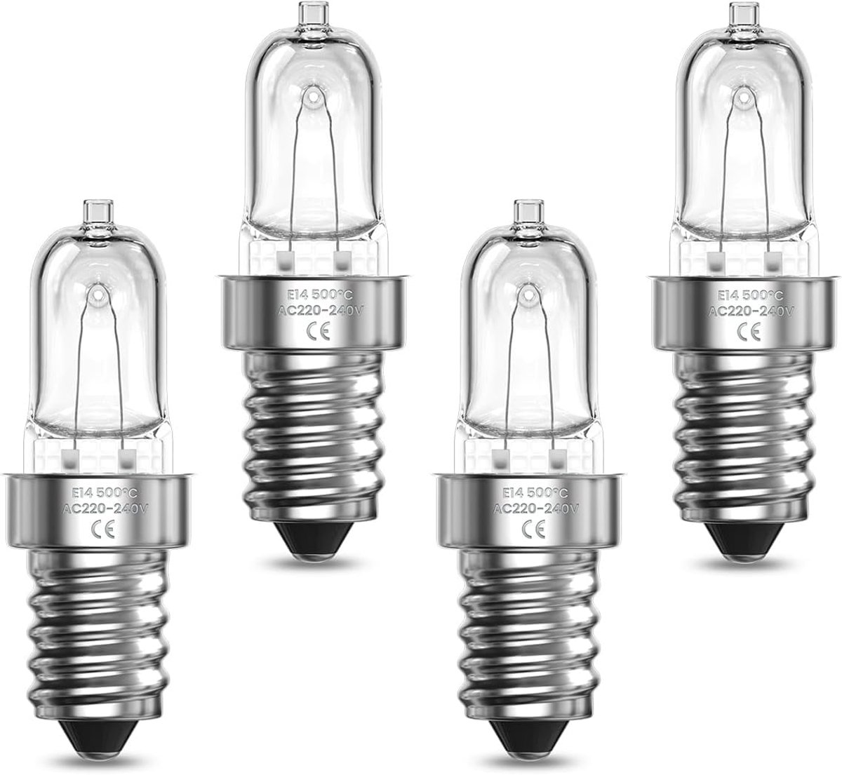 Ovenlamp 42W - 500℃ Hittebestendige SES E14 Pygmee Oven Bulb Warm Wit 2700K Dimbaar voor Philips, Neff, AEG, Smeg, Zanussi & Bosch Ovens, Microgolven, Zoutlampen (4-Pack)