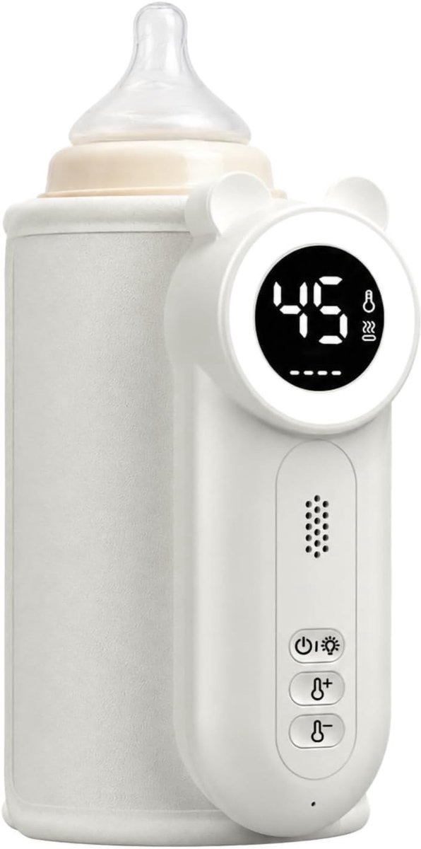 Flessenwarmer baby onderweg Matchild flessenwarmer to go batterij USB thermoskan met temperatuurweergave warmtezak voor babyflessen draagbare flessenwarmer babyflessen etui