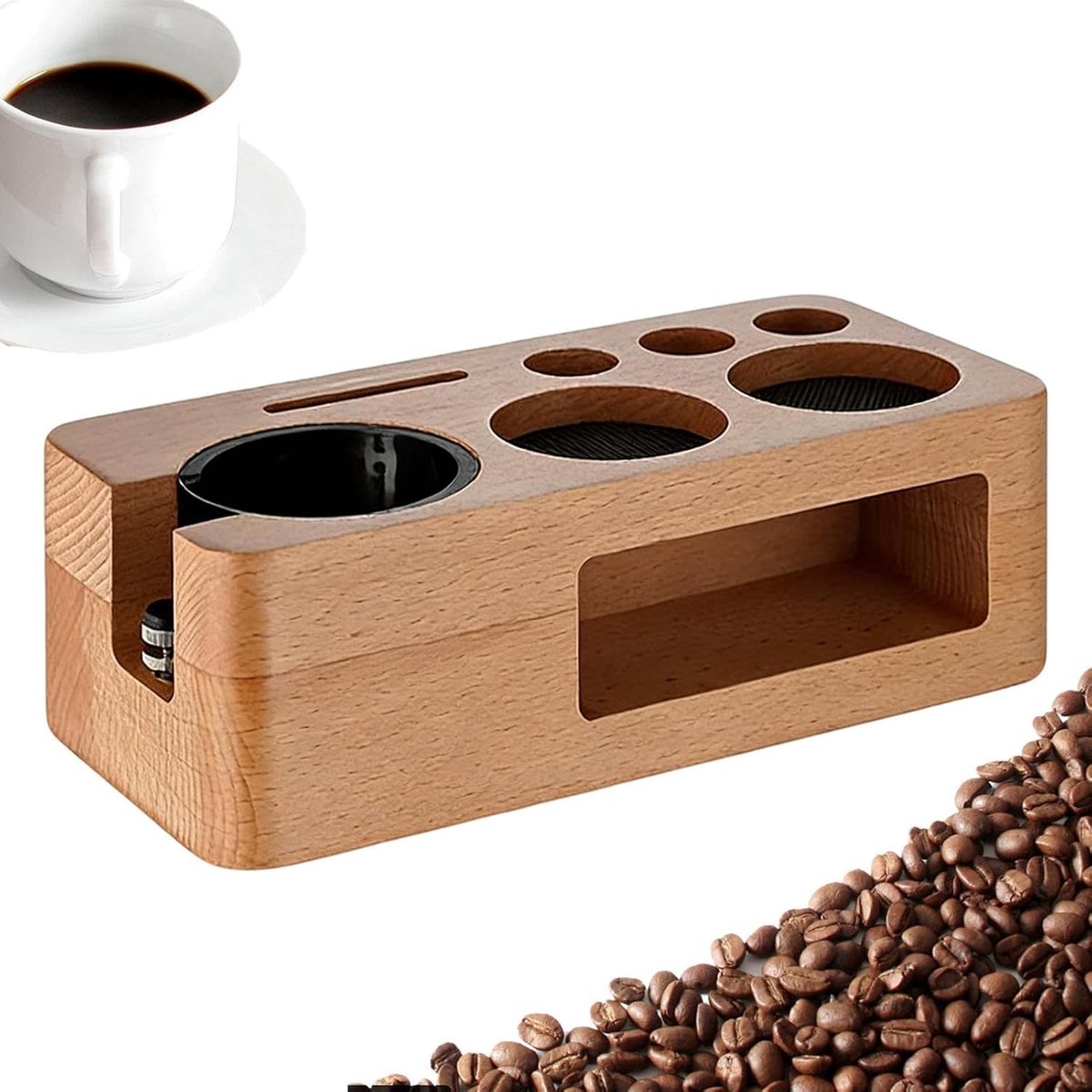 Tamper Station - Antislip multifunctionele portafilterhouder, koffieaanstampmat organizerbasis, stabiele koffiezetstandaard | Home Keuken Eetkamer Slaapzaal Bar Opstelling Koffie