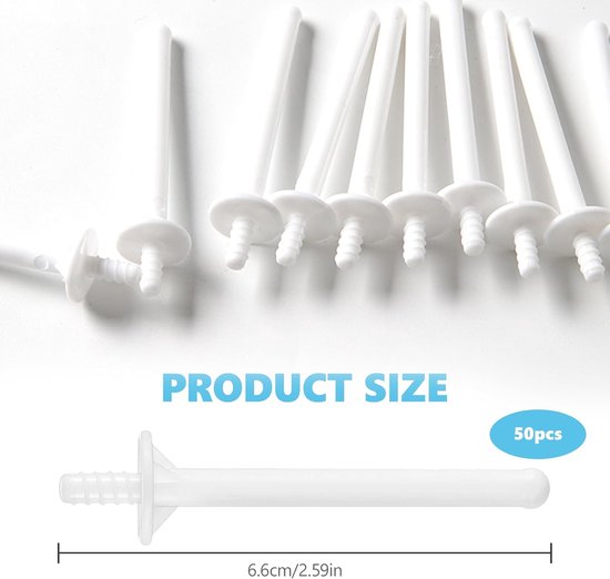 50 witte waxsticks met ronde kop, neusontharingsstaafje, neusontharingssticks voor neusontharing, wenkbrauwtrimmen, gezichtshaar, harsen op kleine oppervlakken — afbeelding 2