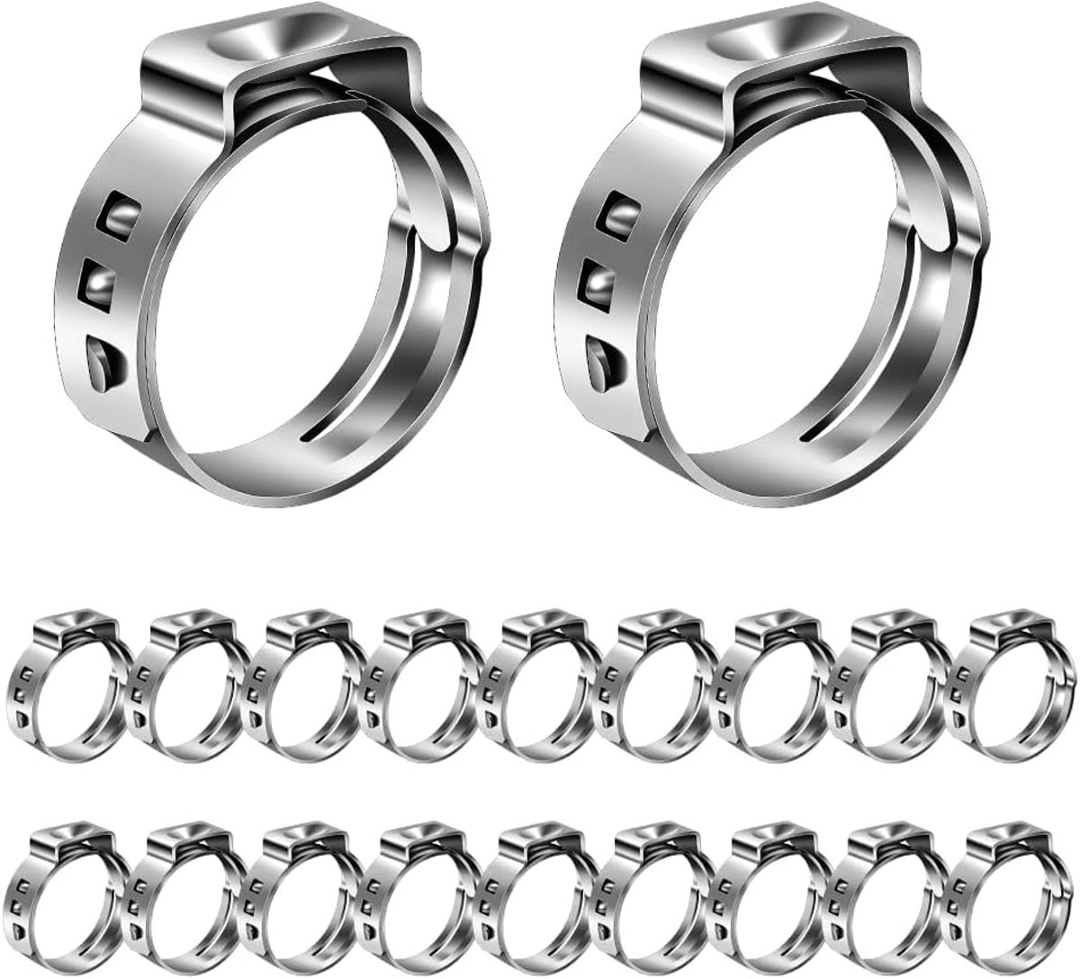 Hose clamps 20 stuks - verstelbaar - 304 roestvrij staal - geschikt voor afvoerpijpen - ShopVlot