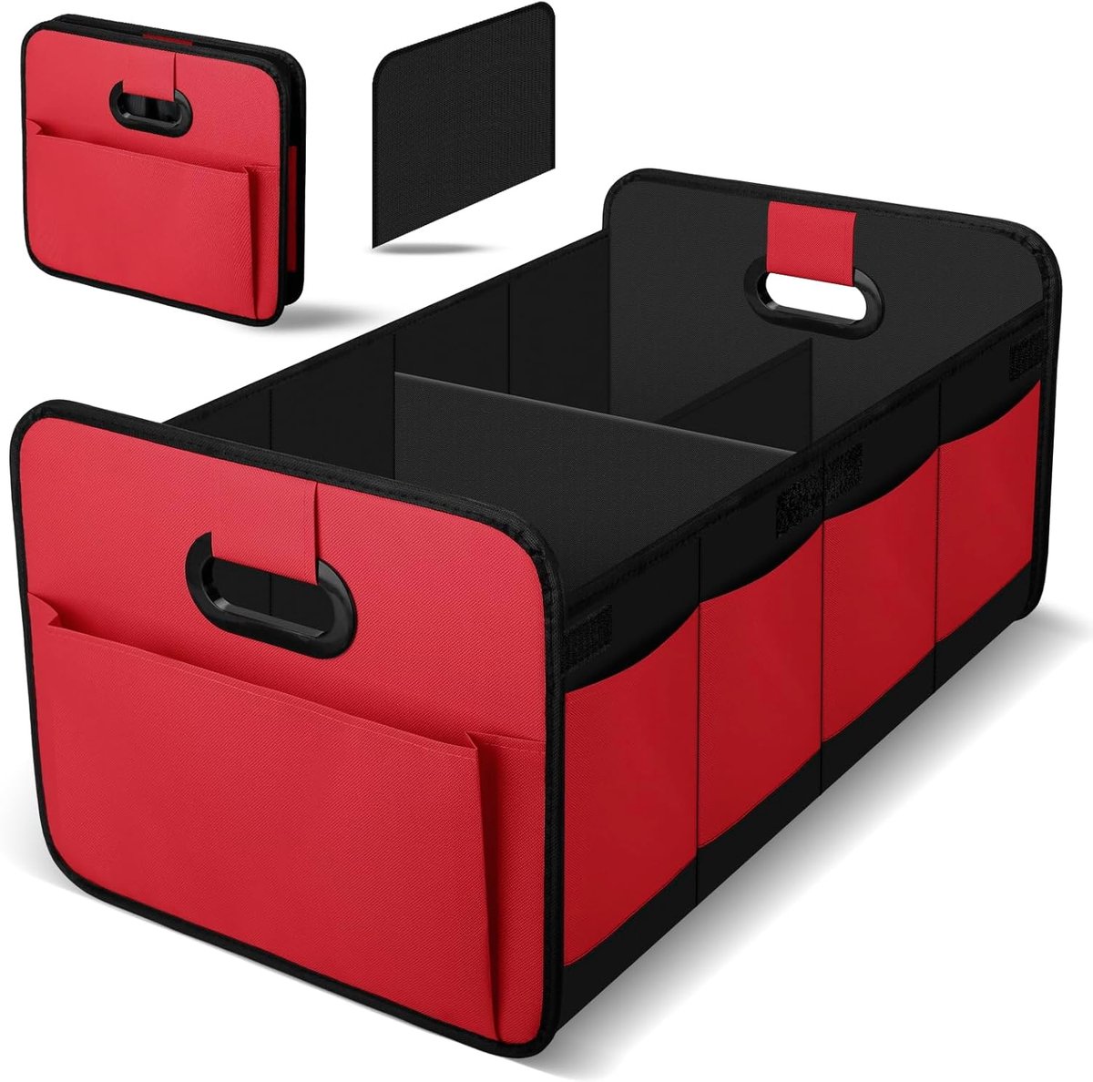 SnelShoppen - Boot Organiser - Vouwbare Kofferbak Tas met Extra Compartmenten en Vakken - Verstevigde Wanden - Ruim en Praktisch voor Auto, SUV en Sed