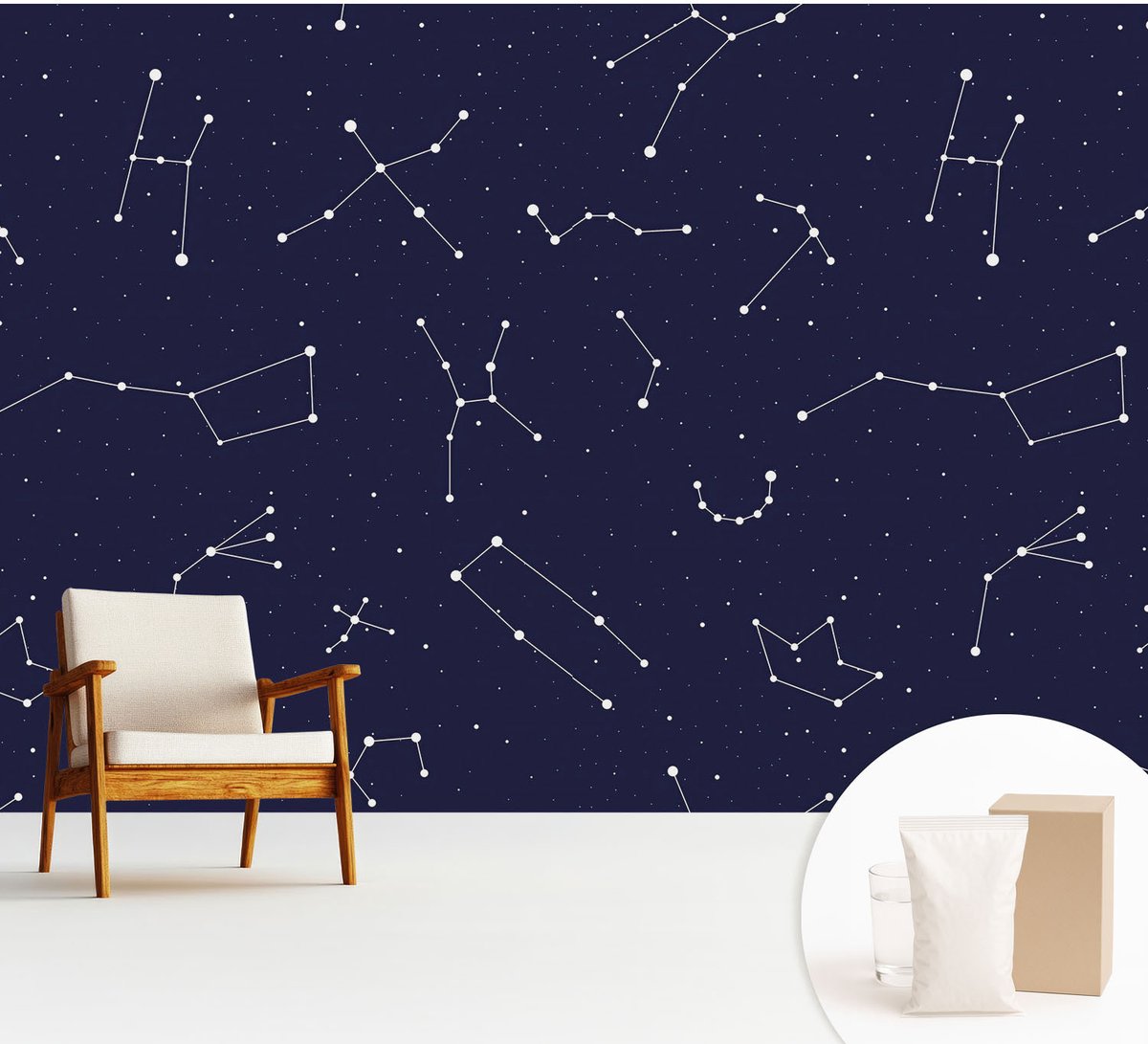 Wallfluent Fotobehang - Marine Vliesbehang - 312x219 cm - Astro Sky Fotobehang Vlies - Woonkamer behang Kosmos - Muurschildering - Hal behang