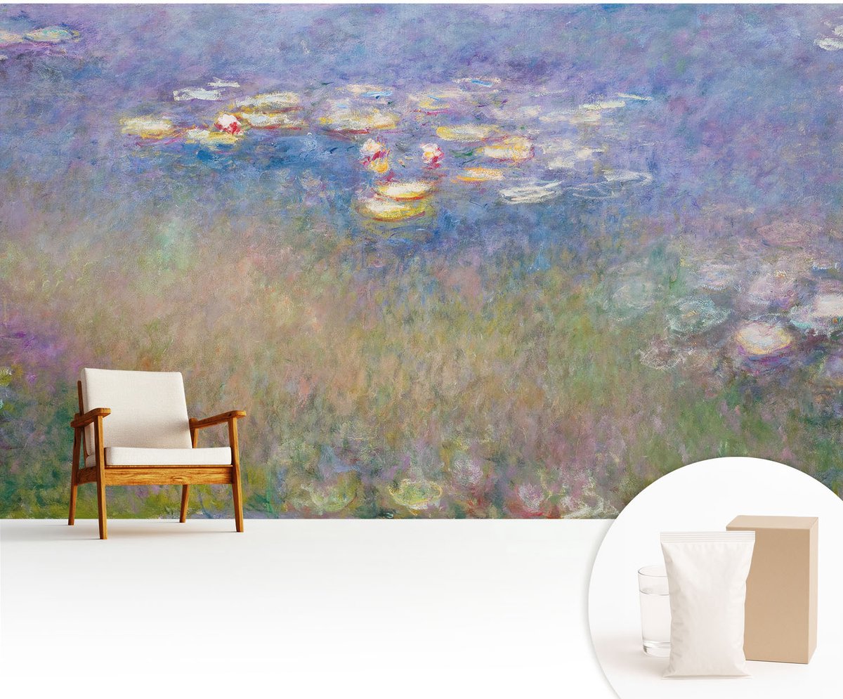 Wallfluent Fotobehang - Groente Vliesbehang - 416x254 cm - Waterlelies Fotobehang Vlies - Woonkamer behang Bloemen En Planten - Muurschildering - Woonkamer behang