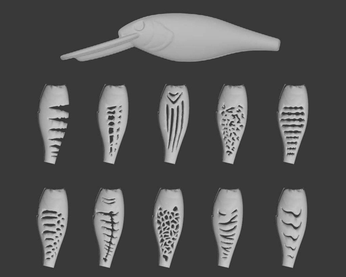 Plastic 3D Stencil Vissen Lokken Crankbait Jerkbait Lipless Topwater (SUPC187)