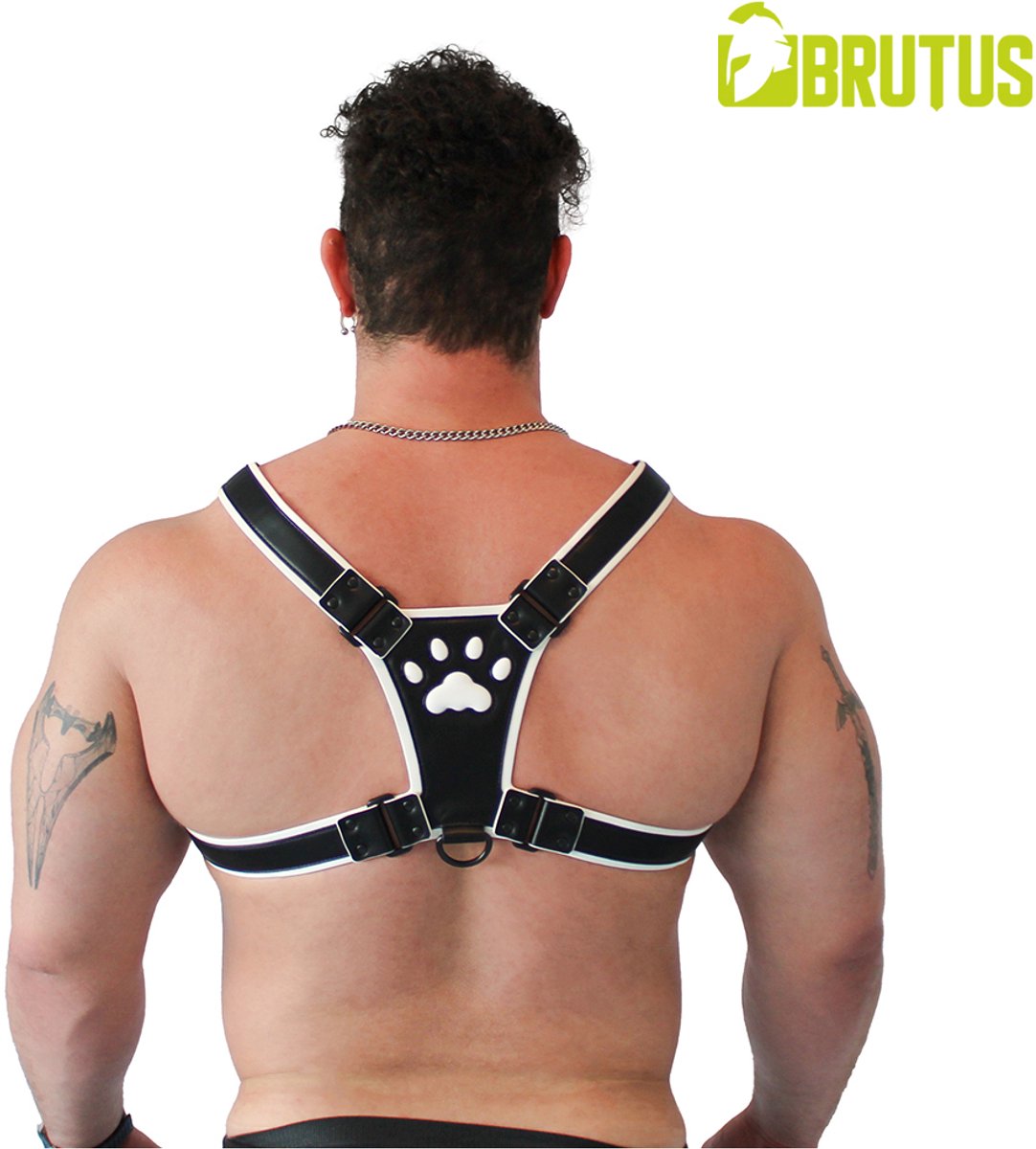 BRUTUS Vegan Puppy Harness Black-White S/M