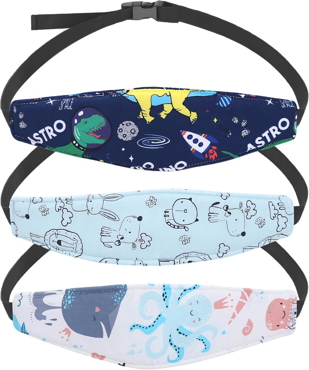 3 stuks hoofdhouders, kinderzitje, auto, verstelbare hoofdband voor kinderzitjes, hoofdsteun, kinderzitje, hoofdsteun voor baby's, neksteun met riembescherming voor een veilige slaap in de auto