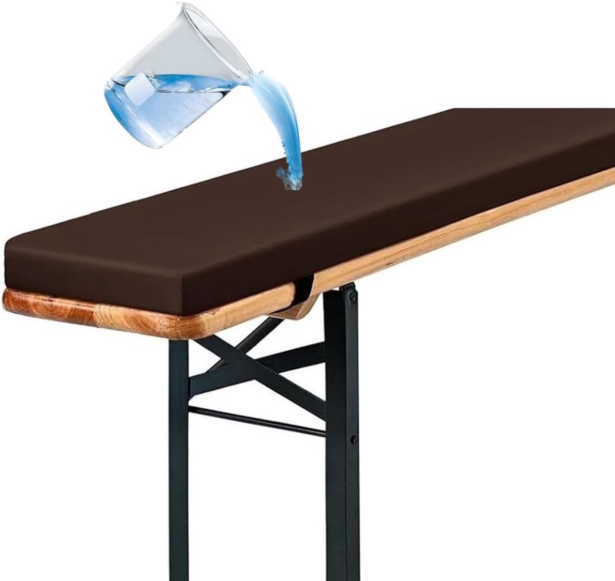 Gewatteerd kussen voor bierbank, 180 x 40 x 5 cm