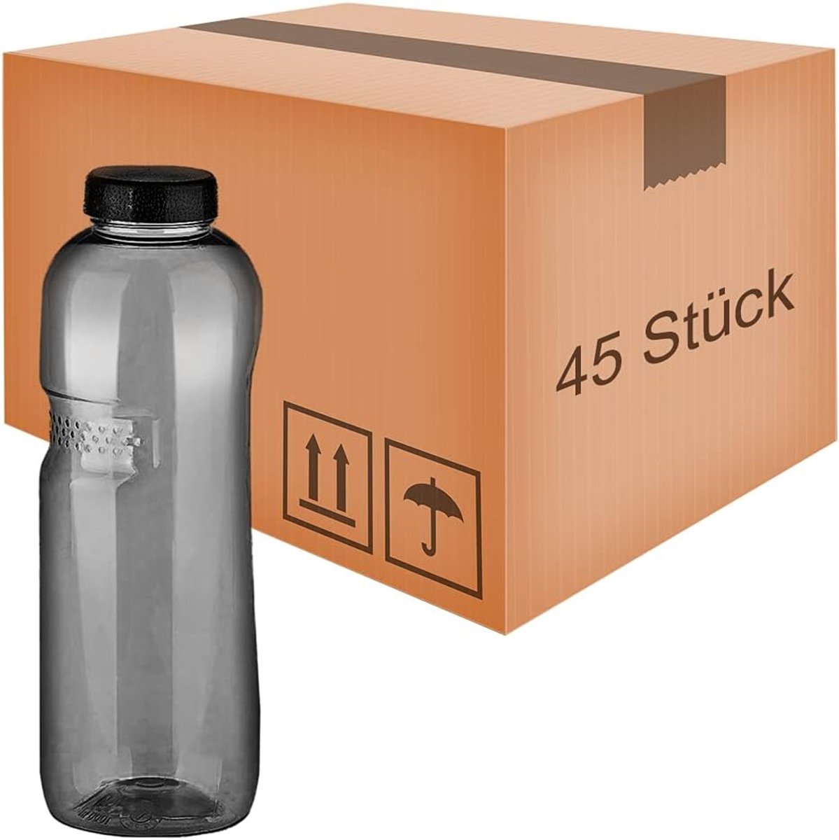 45 x Tritan drinkfles 1,0 l kavodrink waterfles zwart sportfles BPA-vrij fles 1000 ml