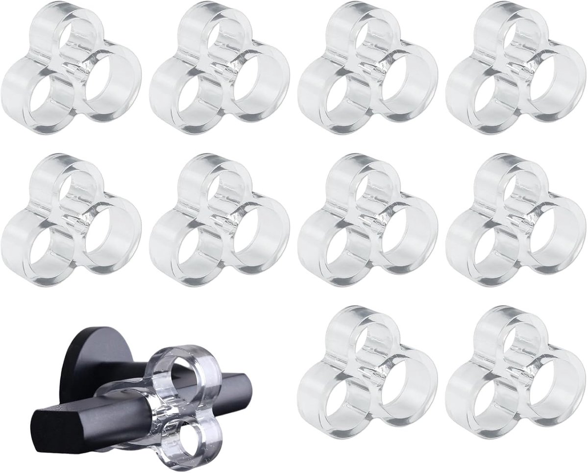10 PVC Transparante Deurklink Stoppers - Bescherming tegen Krassen en Geluid voor Deuren, Meubels, en Kasten - Universeel en Onzichtbaar - Makkelijk te Installeren, 3 Verschillende Gatenmate