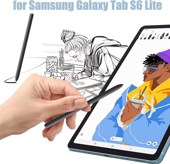 Tab S6 Lite Stylus Pen Vervanging (zonder Bluetooth) voor Samsung Galaxy Tab S6 Lite (EJ-PP610) Stylus Touch S Pen (Oxford Grijs) + vervangende tips/penpunten — afbeelding 4