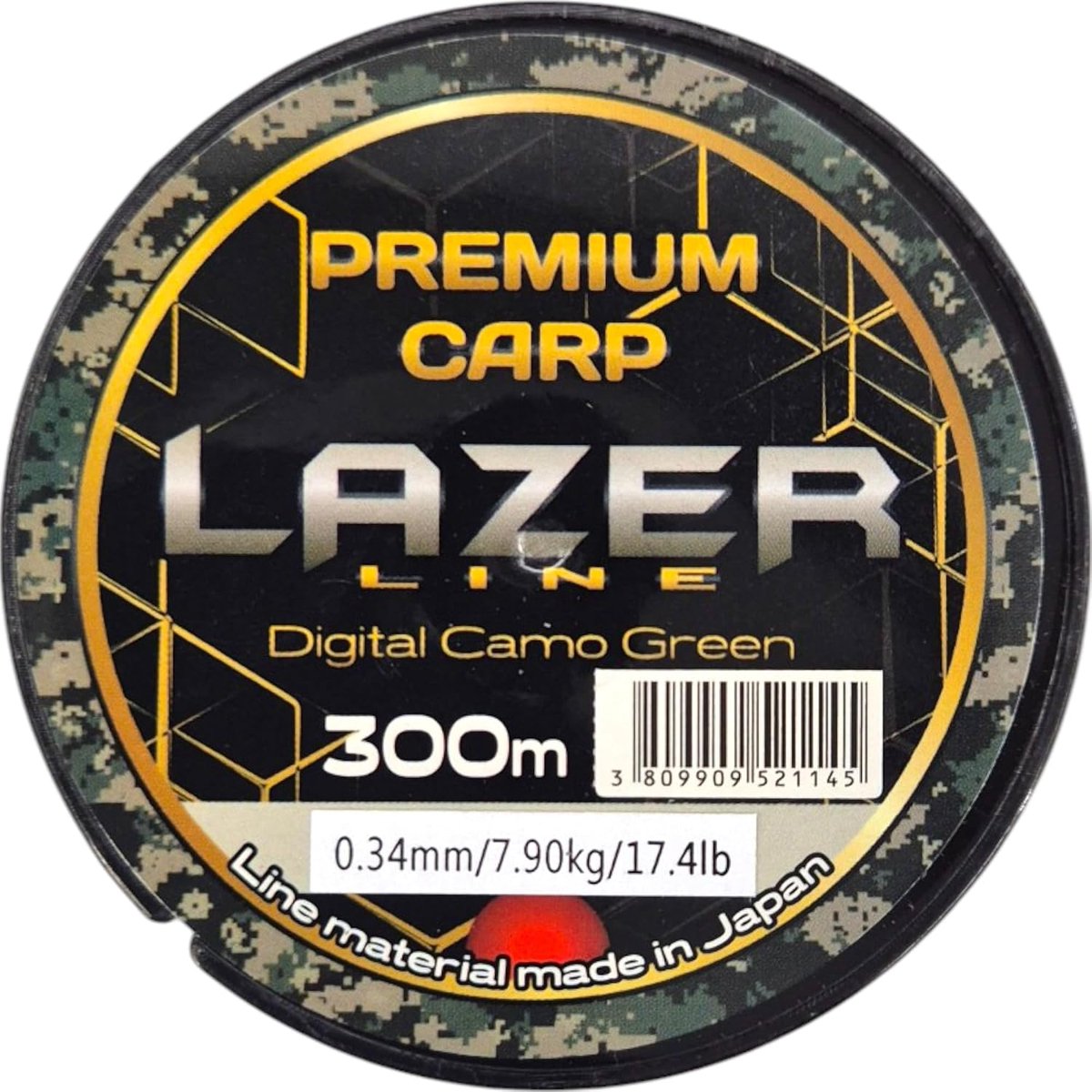 Premium CARP monofil fishing line 300m diameter 0.33mm test 7.9kg - camo green cord - method feeder carp fishing - ShopVlot