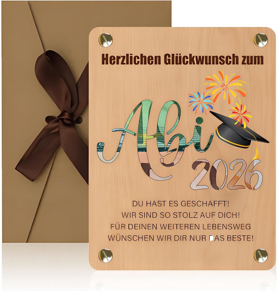 Abitur 2026 Cadeau Geldcadeau van Hout Met Envelop, Abi 2026 Cadeaus, Cadeau Voor Het Eindexamen, Abitur 2026 Kaart - ShopVlot