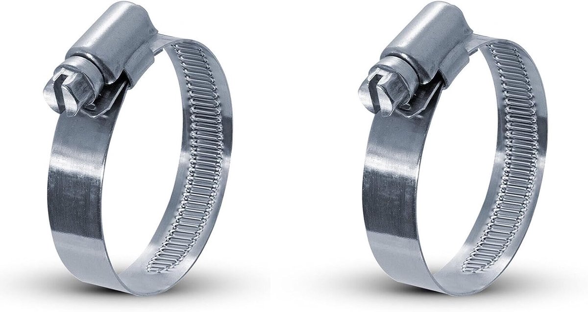 Hose Clamps, 2 Pieces, Pipe Clamps, Hose Clamps, W4 Stainless Steel, V2A, 8 to 70 mm, Band Width 9 mm (30-45 mm) - ShopVlot